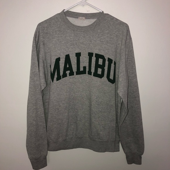 Brandy Melville Tops | John Galt Malibu Crew Neck Sweatshirt | Color: Gray/Green | Size: S | Chelsea_Burdick's Closet